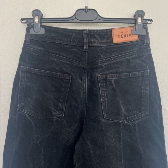 Sézane Le Crop Jeans – High Waisted Wide Leg – Black – Size EU 34 (US 2/XS) - Picture 6 of 13